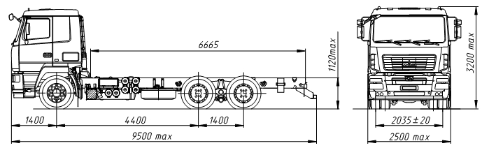 XE CHASSI 3 CHÂN – MAZ 6312B5